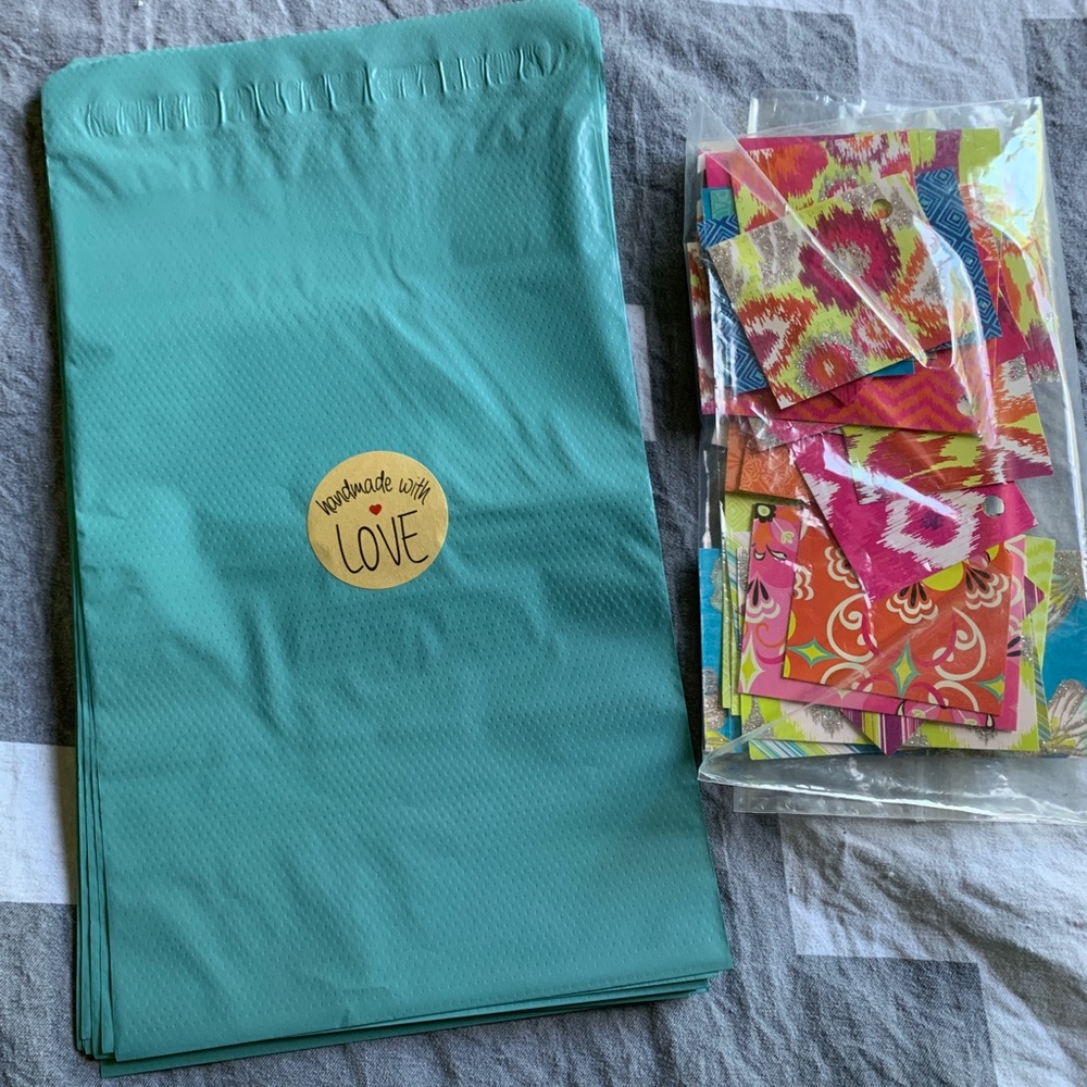 🌺50🌺6x9 Polys w/ 50 tags & 50 hemp self hook tie - Picture 2 of 8